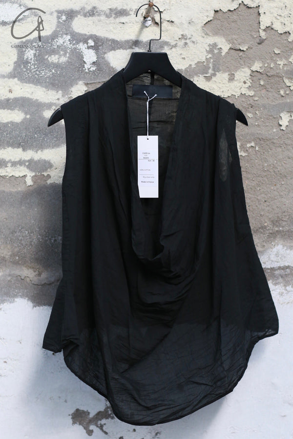 Marc Le Bihan sleeveless top, handmade in France, MLB-2652-BLACK
